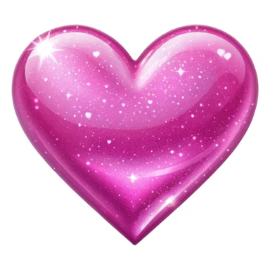 glitter pink heart sticker