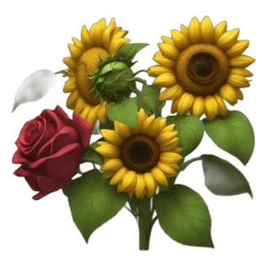 swap sunflowers with roses 3d realistic sticker