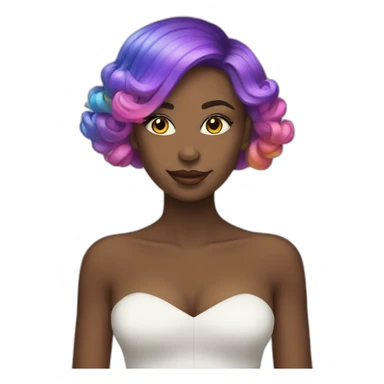 Posh-Girl-with-raibow-hair sticker