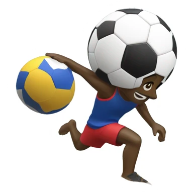 beach soccer player with bal sticker