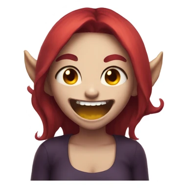 demon girl giggling  sticker