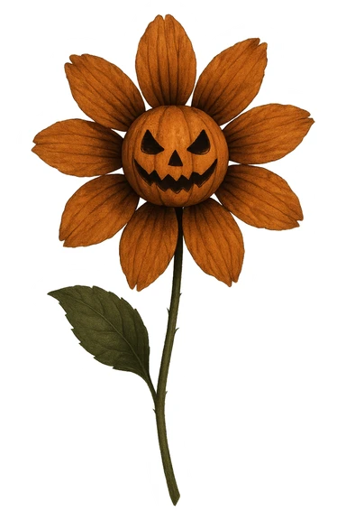 Halloween flower remove background, remove shadow sticker
