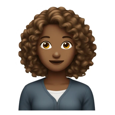 long brown curly hair girl sticker
