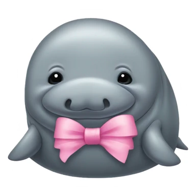 manatee wearing a pink bow  sticker