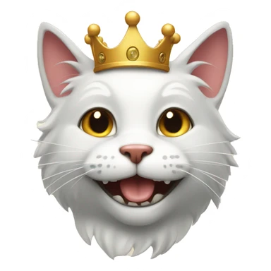 happy cat with crown sticker