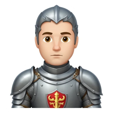 Hazme el emoji de un caballero medieval con actitud muy masculina en diversos estados de animos de los caballeros teutonicos pensativo tocandose la barbilla sticker