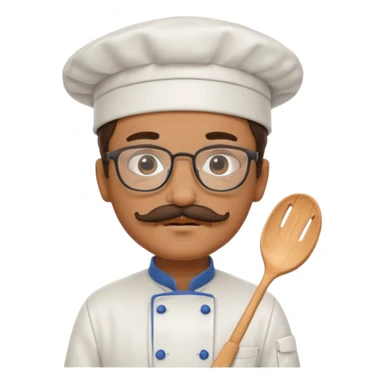 chef with mustache glasses sticker