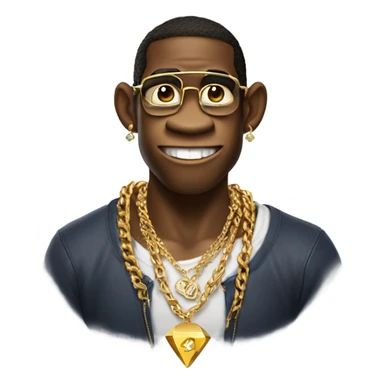 Diddy Kong wearing a gold necklace with diamond d & k sticker
