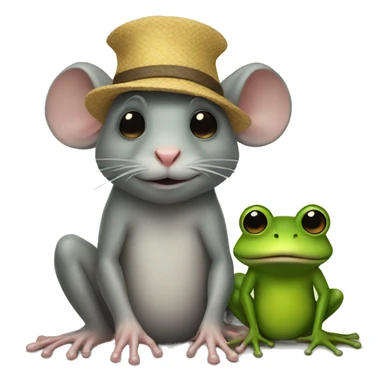 Rat and frog sticker