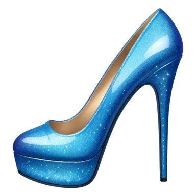 Blue glitter heels sticker