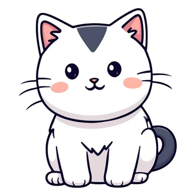 adorable fluffy cat sticker