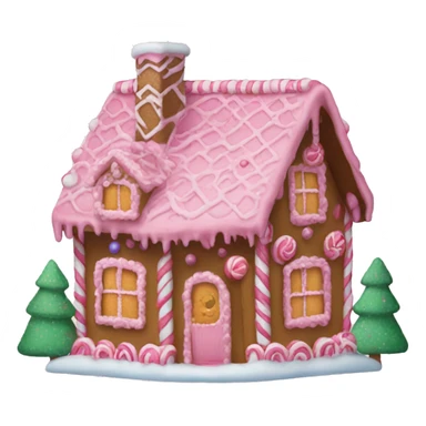 Pink gingerbread house sticker