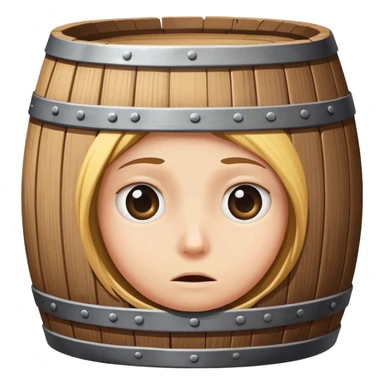 Someone hiding in a barrell, only two eyes visible sticker
