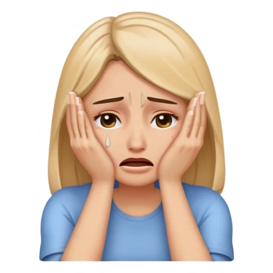 crying woman covering her face with hands sticker