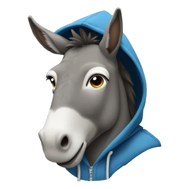 Donkey wearing a hoodie sticker
