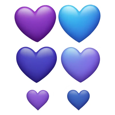 Blue and purple heart  sticker