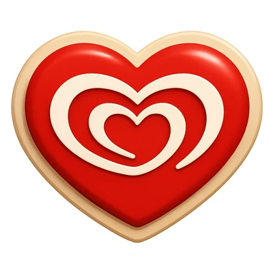 Create a sticker of Wall’s ice cream logo heart gently pulsing animation frame 3, largest size, transparent background, no text, suitable for presentation. sticker