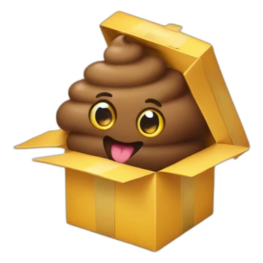 Poo inside a gift box sticker