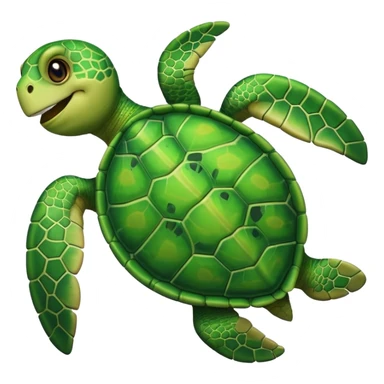sea turtle, apple emoji style sticker