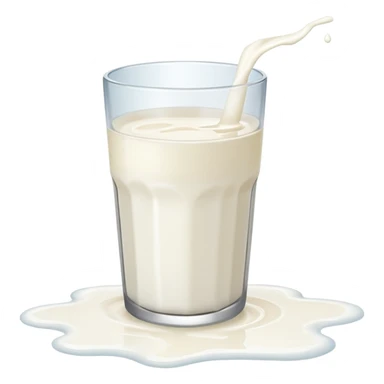 white glass of milk spill on floor sticker