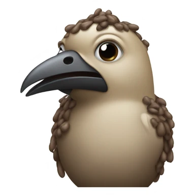 Bird covered in poop sticker