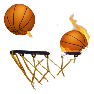 Ballon de basket en feu  sticker