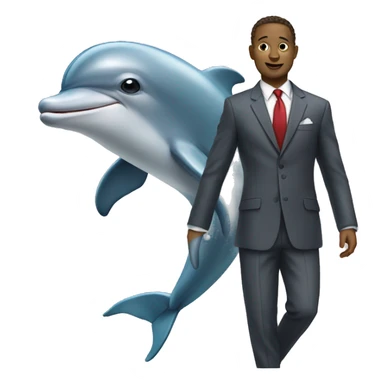 Dolphin wearing a suit sticker