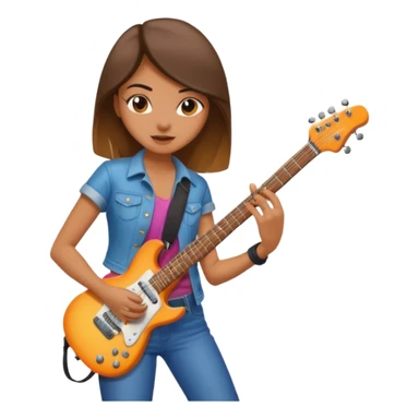 A cool girl playing the electric guitar  sticker