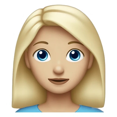 Blonde girl with short bobline and blue eyes  sticker