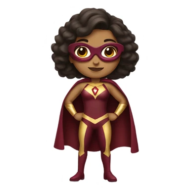 Hispanic woman superhero garnet and gold sticker