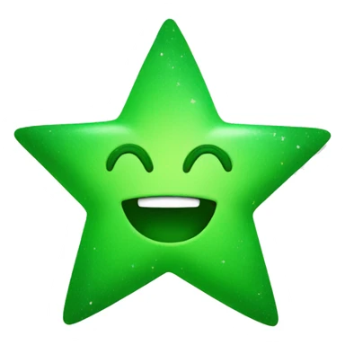 Happy green star sticker