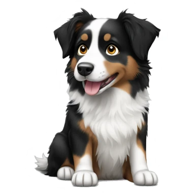 Black and white Australian Shepherd sticker