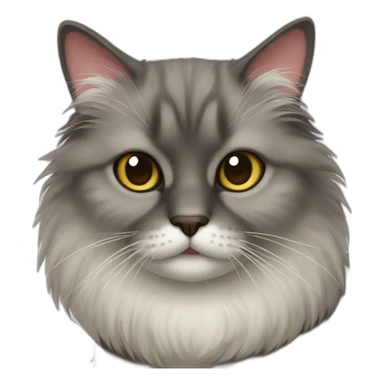 old fluffy siam cat sticker