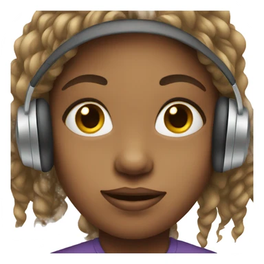 Girl wearing headphones sticker