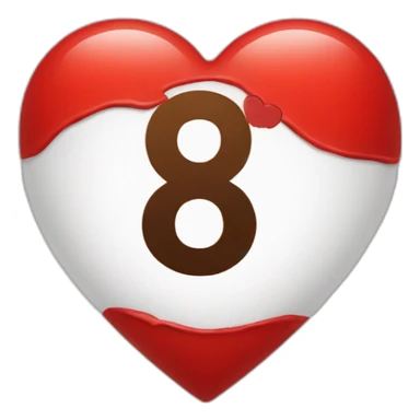 Red heart with the number 85 sticker