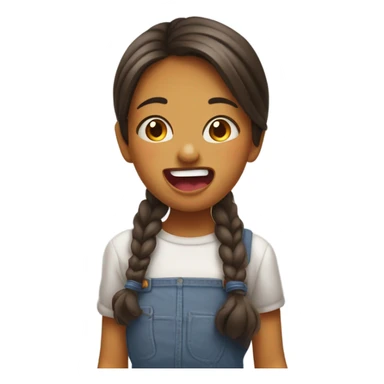 Girl sticking out her tongue on  sticker