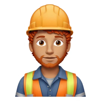 male construction worker with curly red hair and freckles sticker