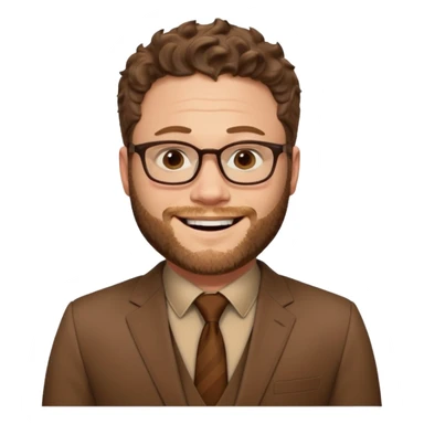 seth rogen in a brown suit sticker