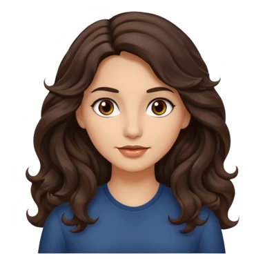 mujer pelo ondulado,  pelo largo  color marron oscuro, ojos marrones oscuros sticker