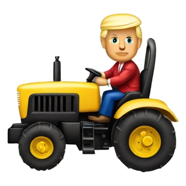 Donald Trump driving a tractor sticker