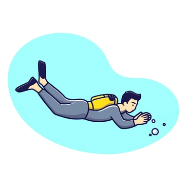 man diving in pool sticker