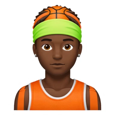 Basketball guy with neon headband sticker