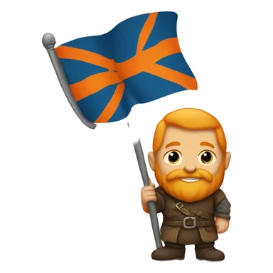 Flag with a dwarf on it sticker