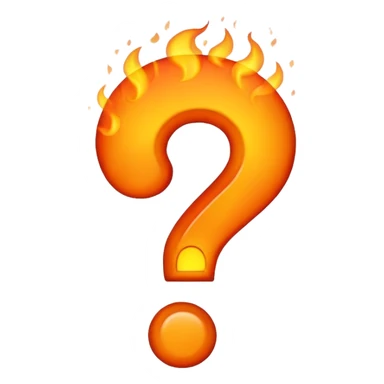 Burning question mark sticker