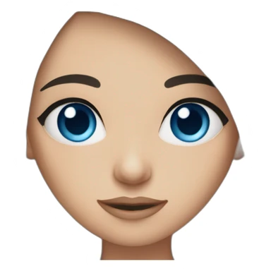 Blue eyed brunette girl sticker