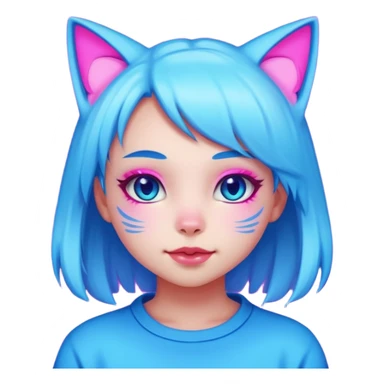 Neon lights Neko girl sticker