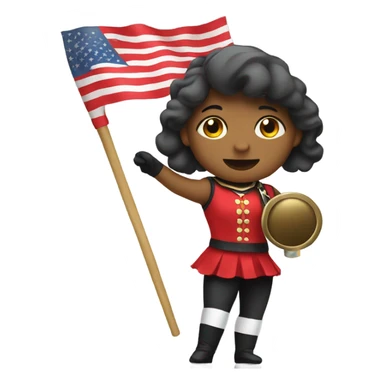 Marching band colorguard girl with flag sticker