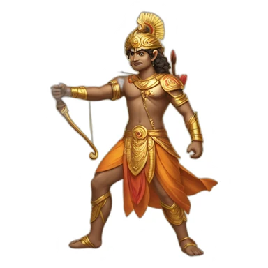 Mighty Arjuna Hindu epic with his bow and arrow sticker