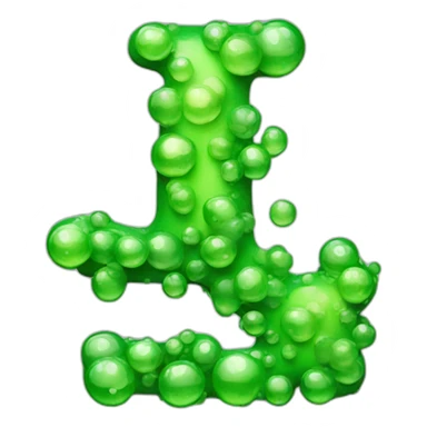A green bubbly letter x sticker