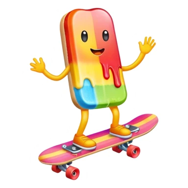 Popsicle riding a skateboard  sticker